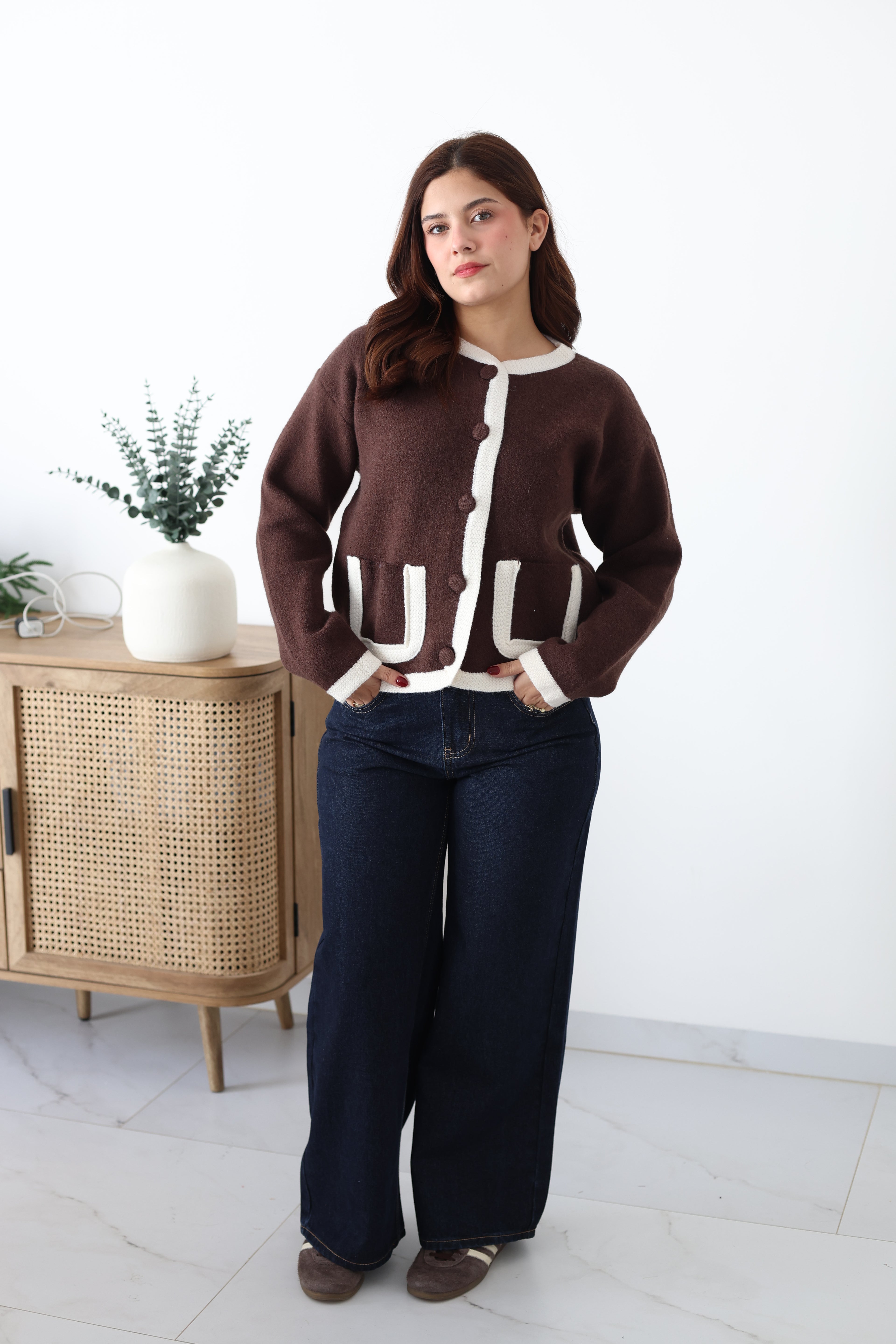 Suéter tejido de botones