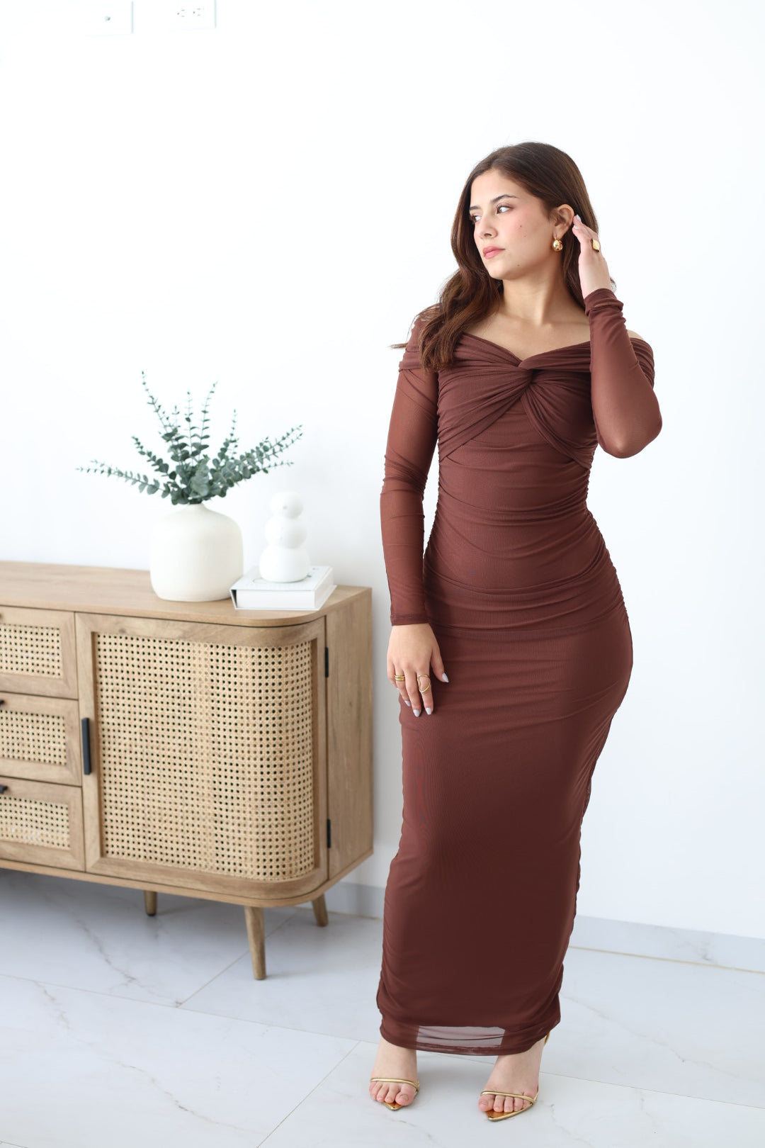 Vestido uva manga campesina