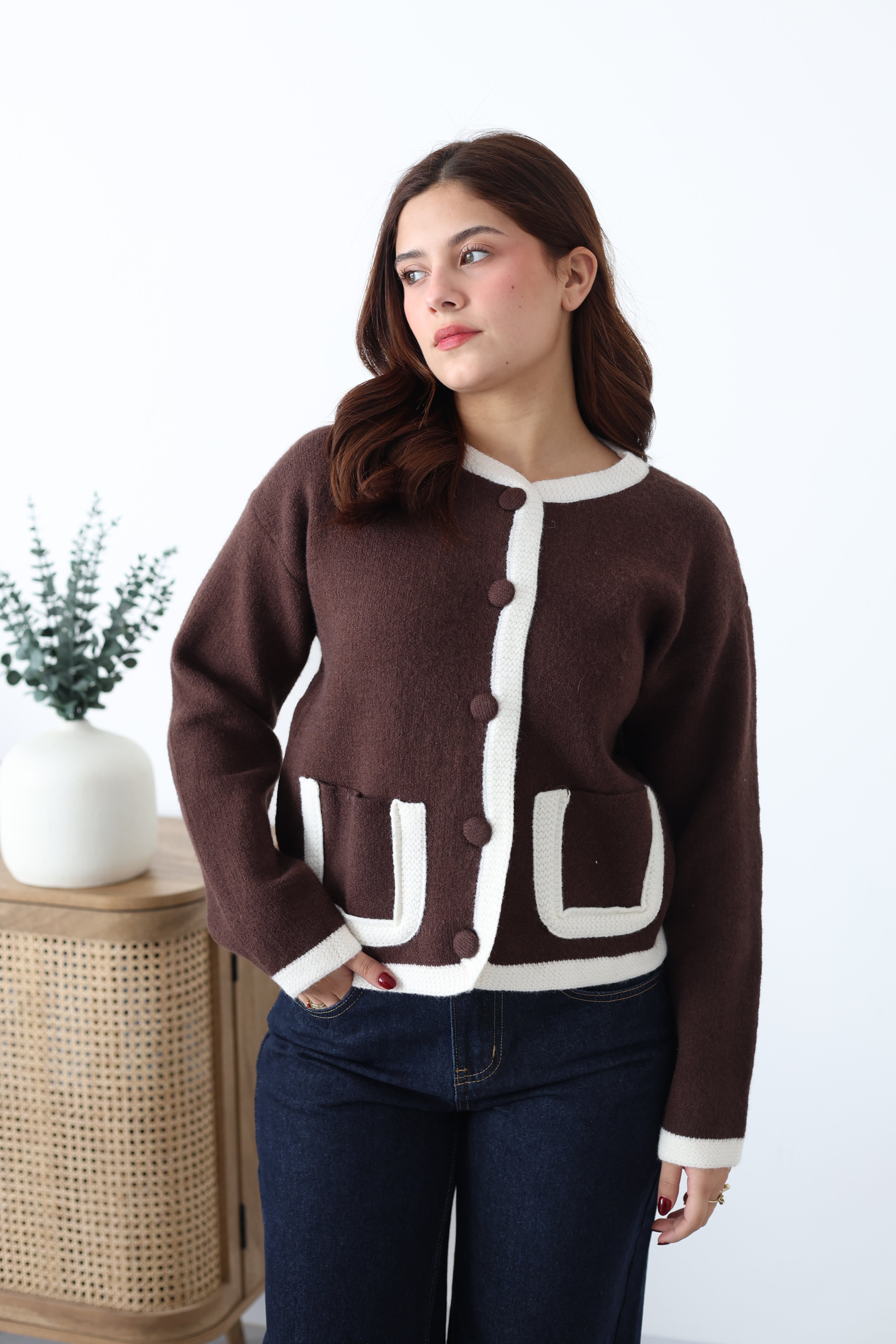 Suéter tejido de botones