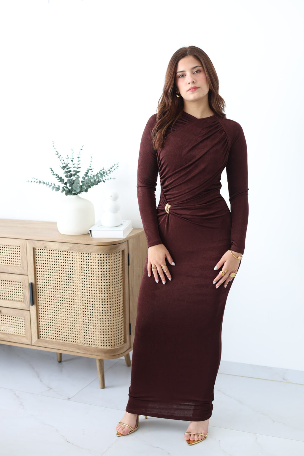 Vestido largo manga larga