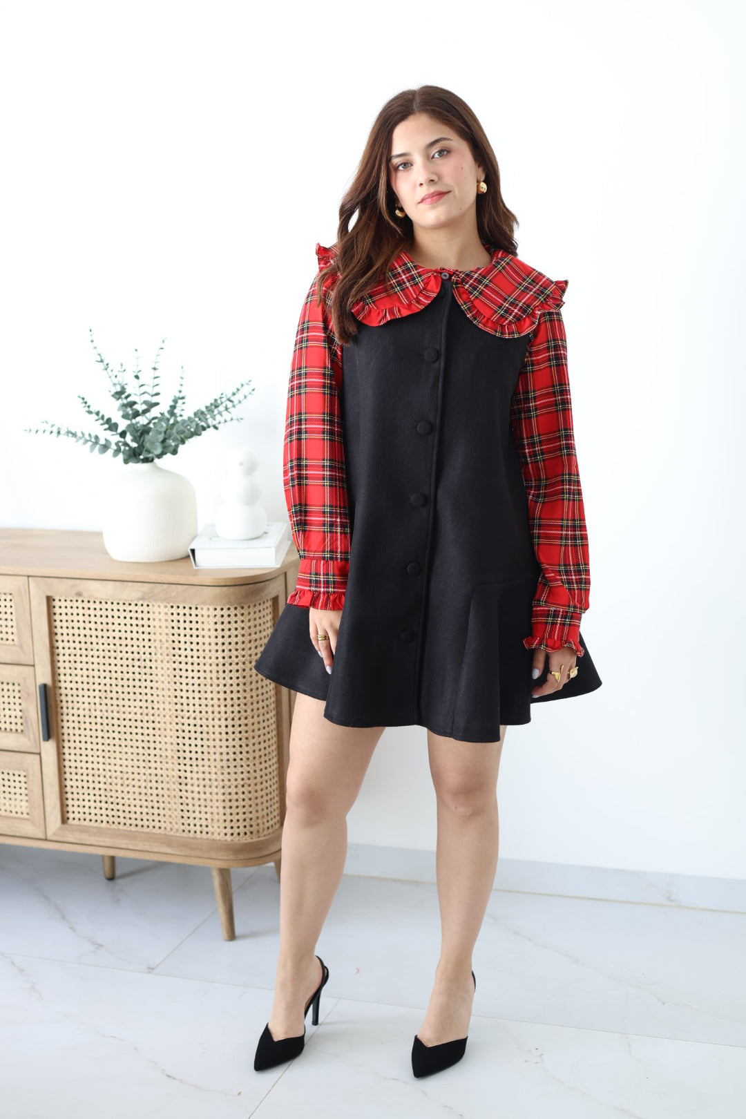 Camisa de cuadros cuello español