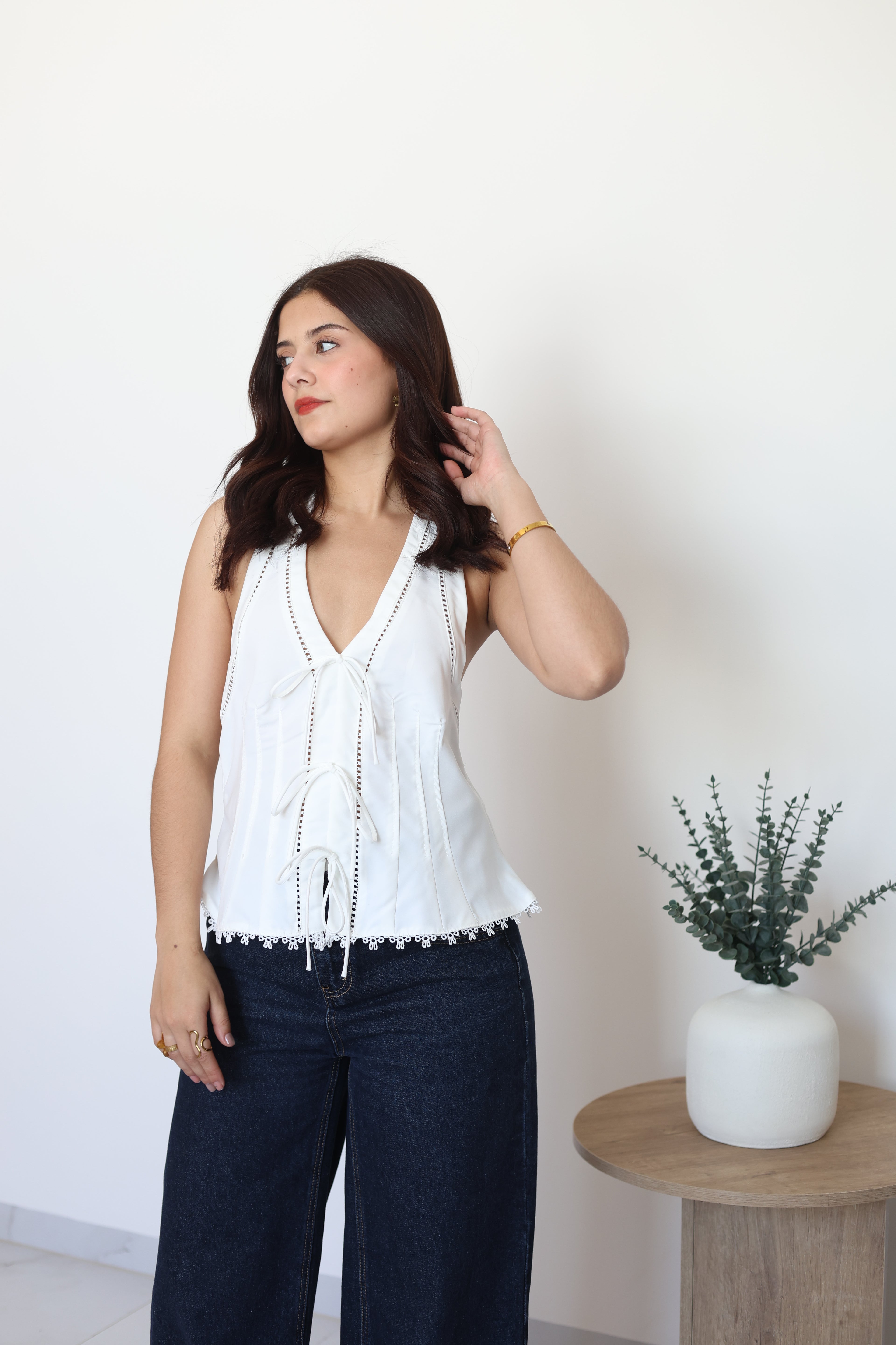 Blusa blanca halter