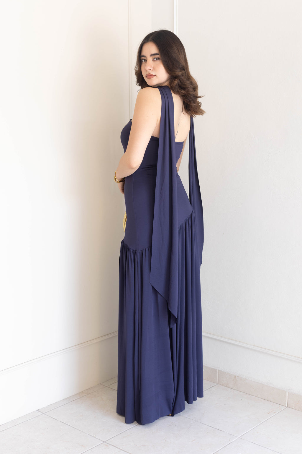 Vestido corbatín azul marino