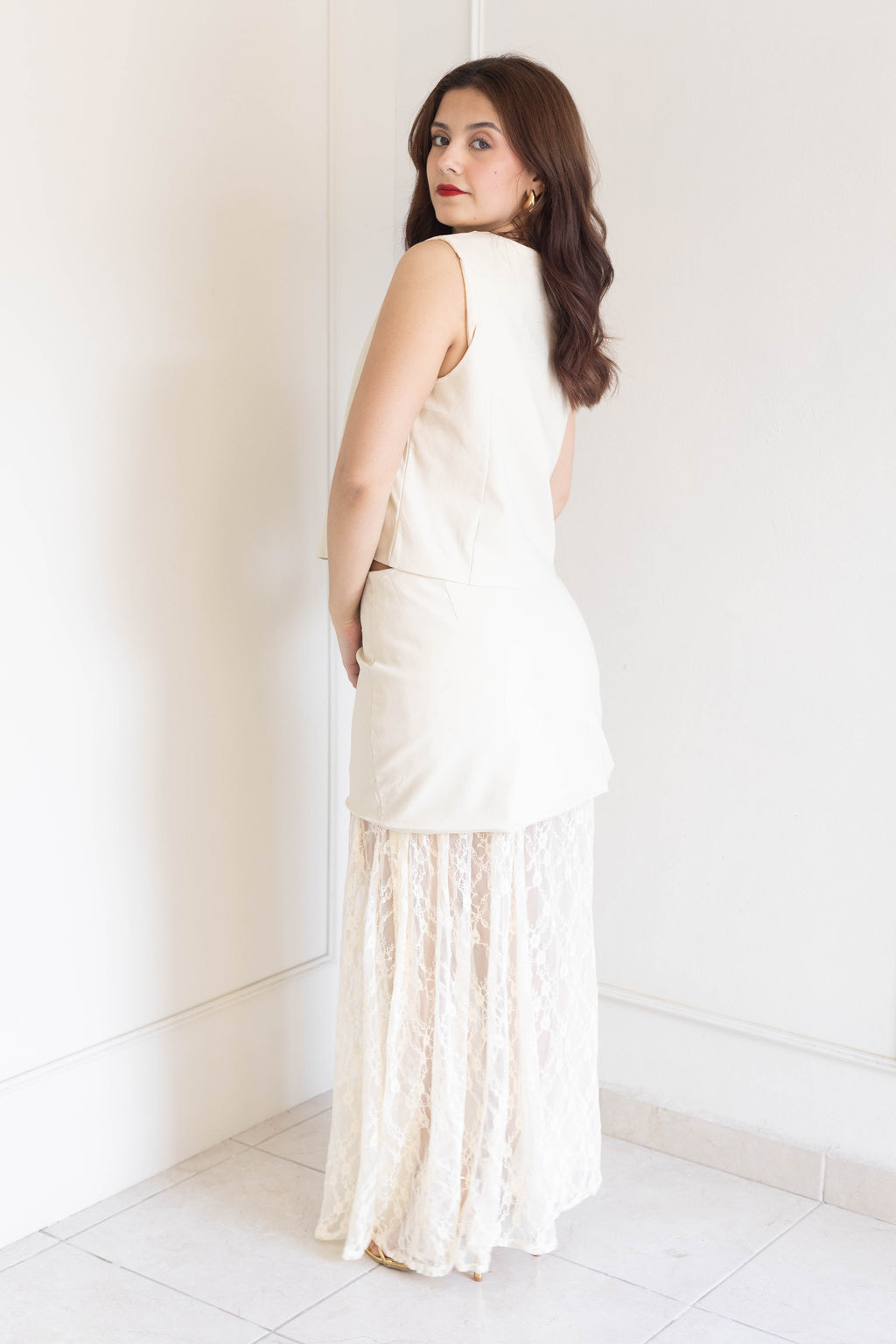 Conjunto 2pz falda encaje