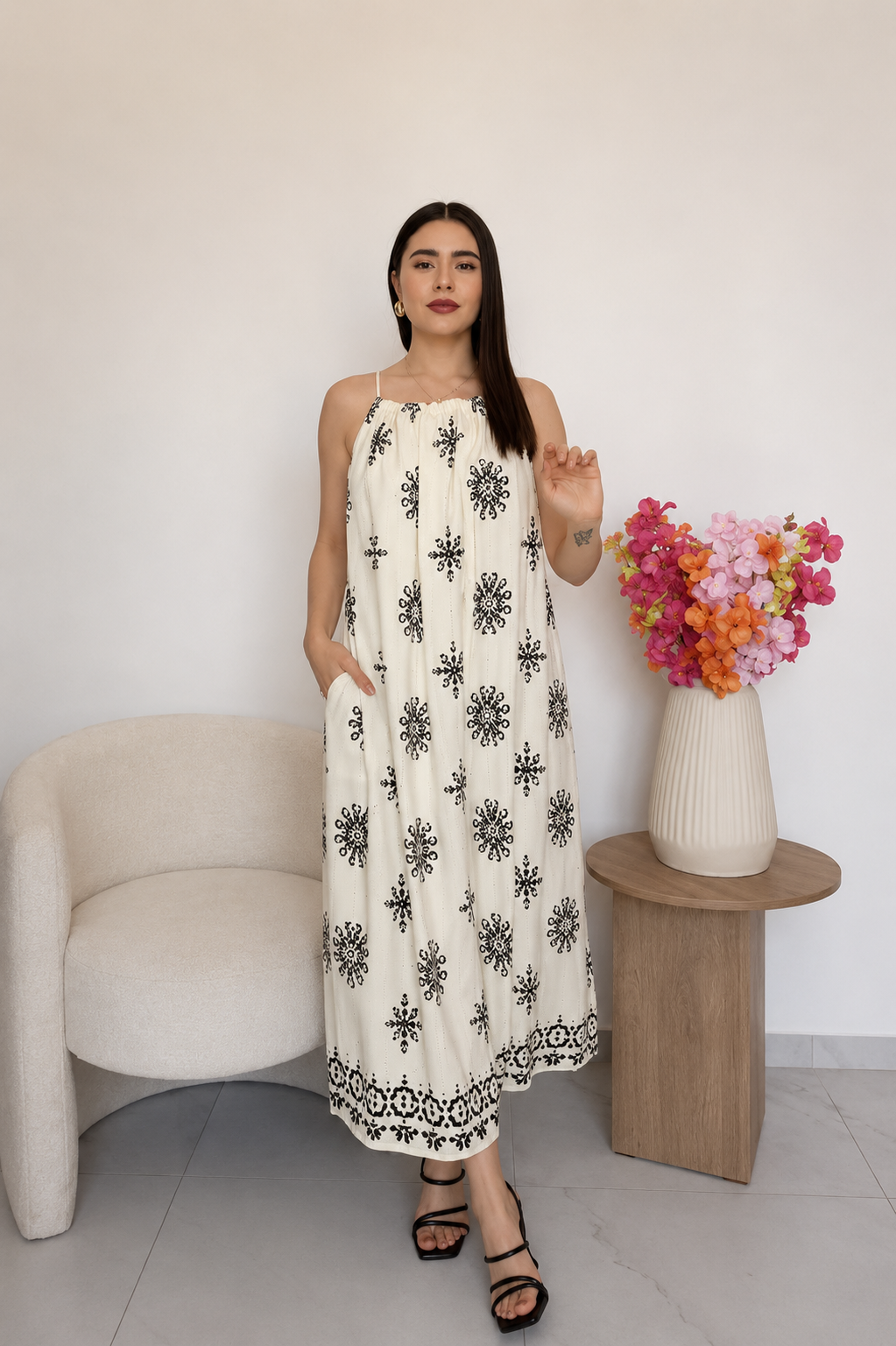 Vestido beige