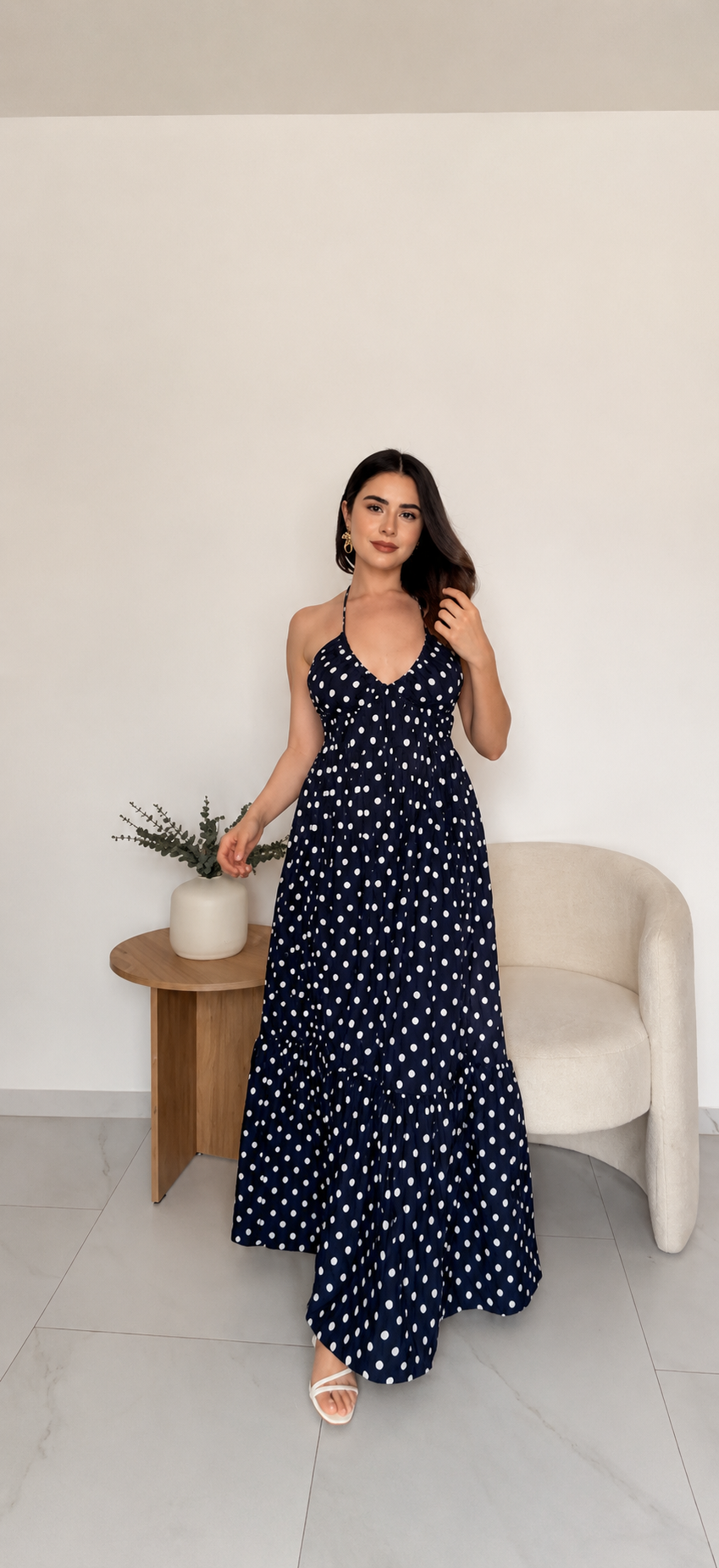 Vestido puntos largo