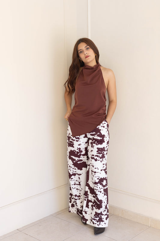 Pantalón estampado vaca