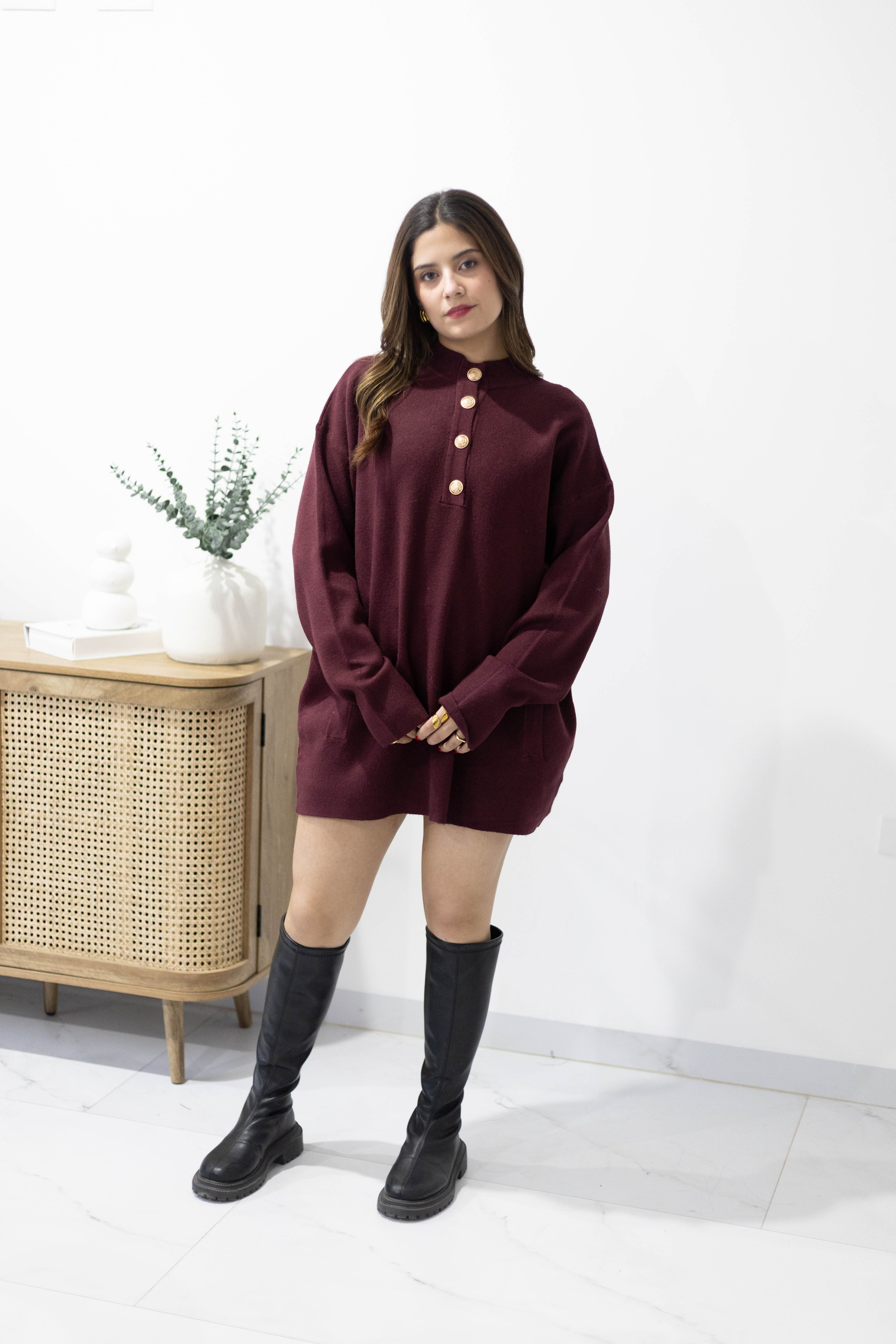 Suéter oversize botones