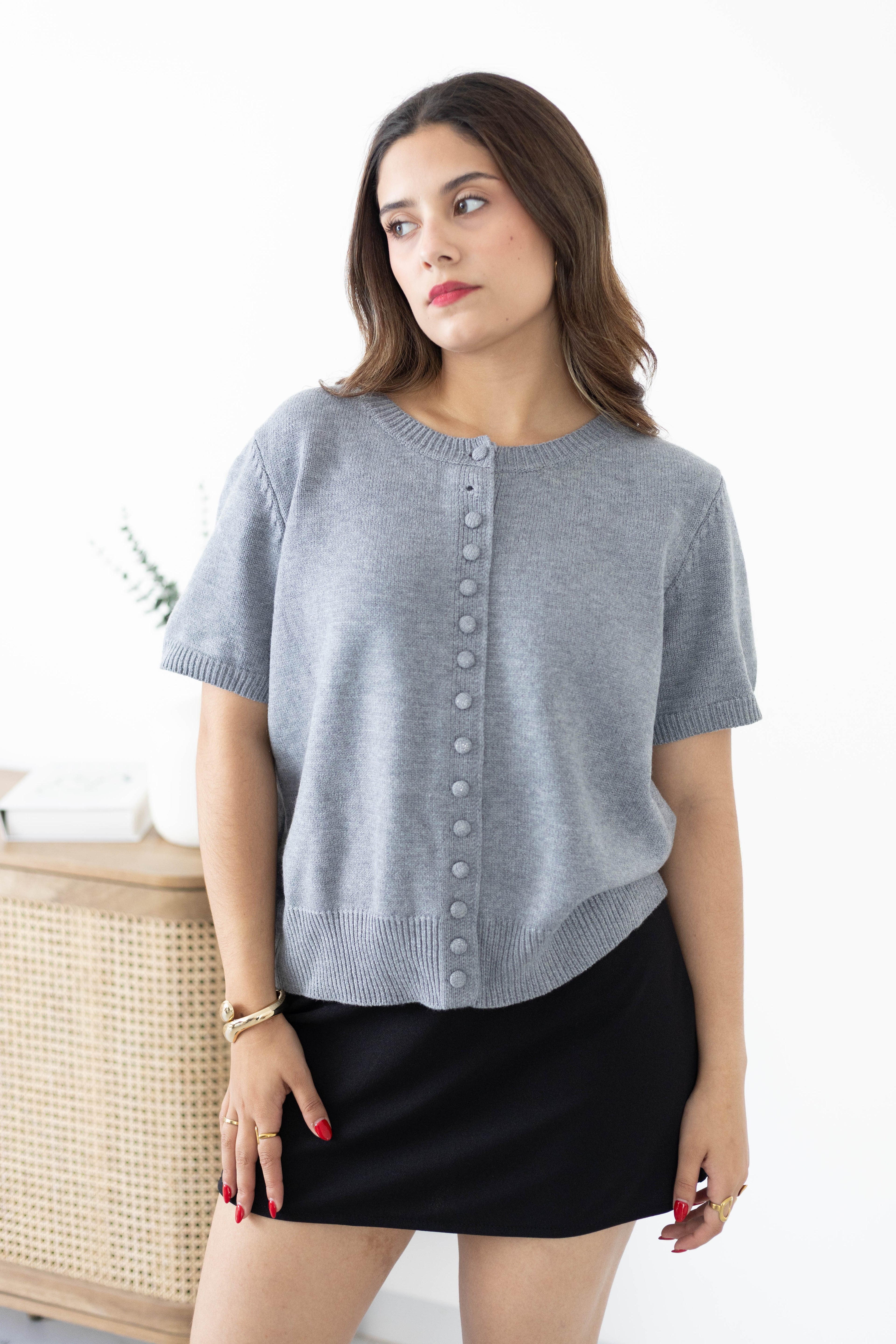 Blusa tejido gris