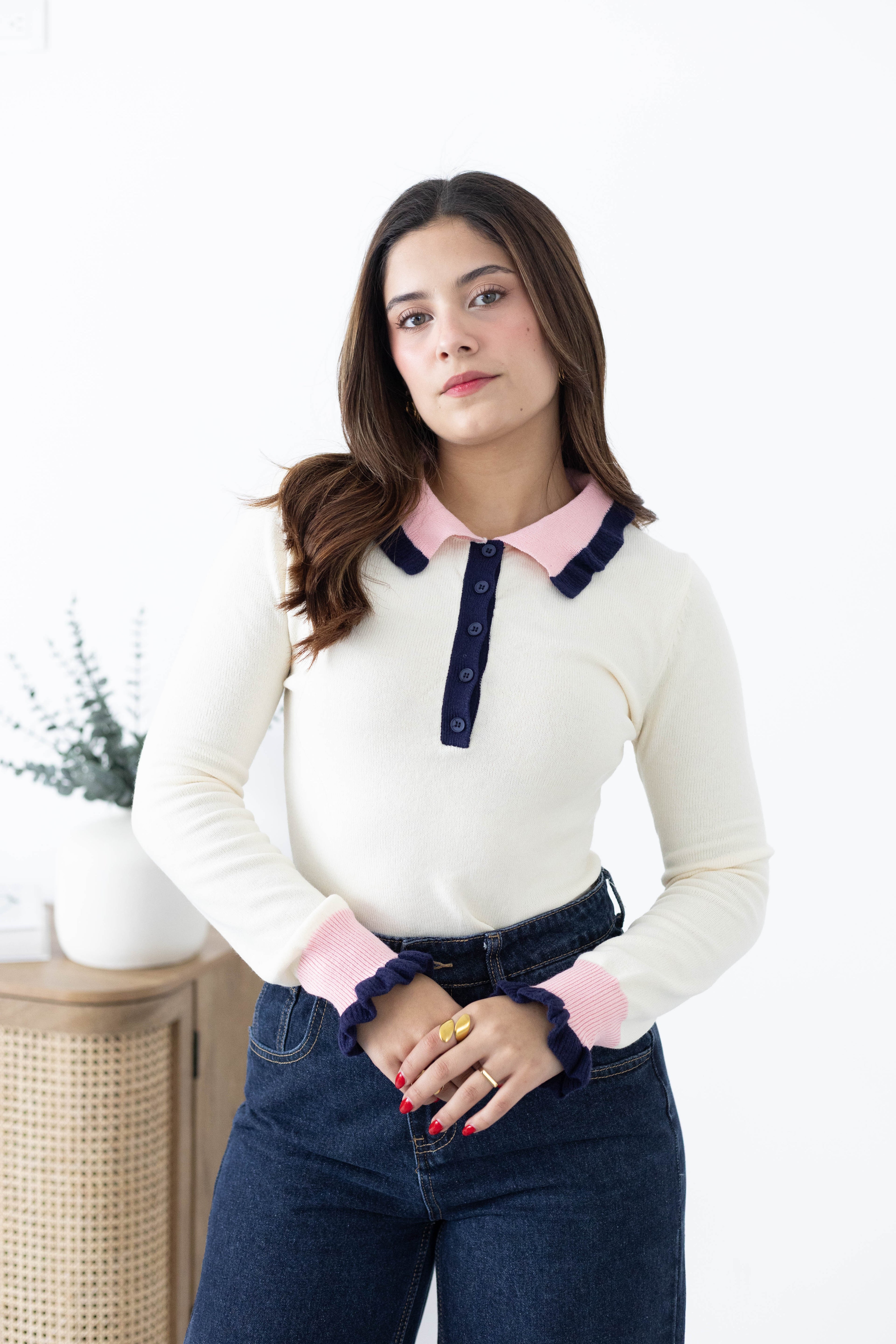 Suéter cuello español