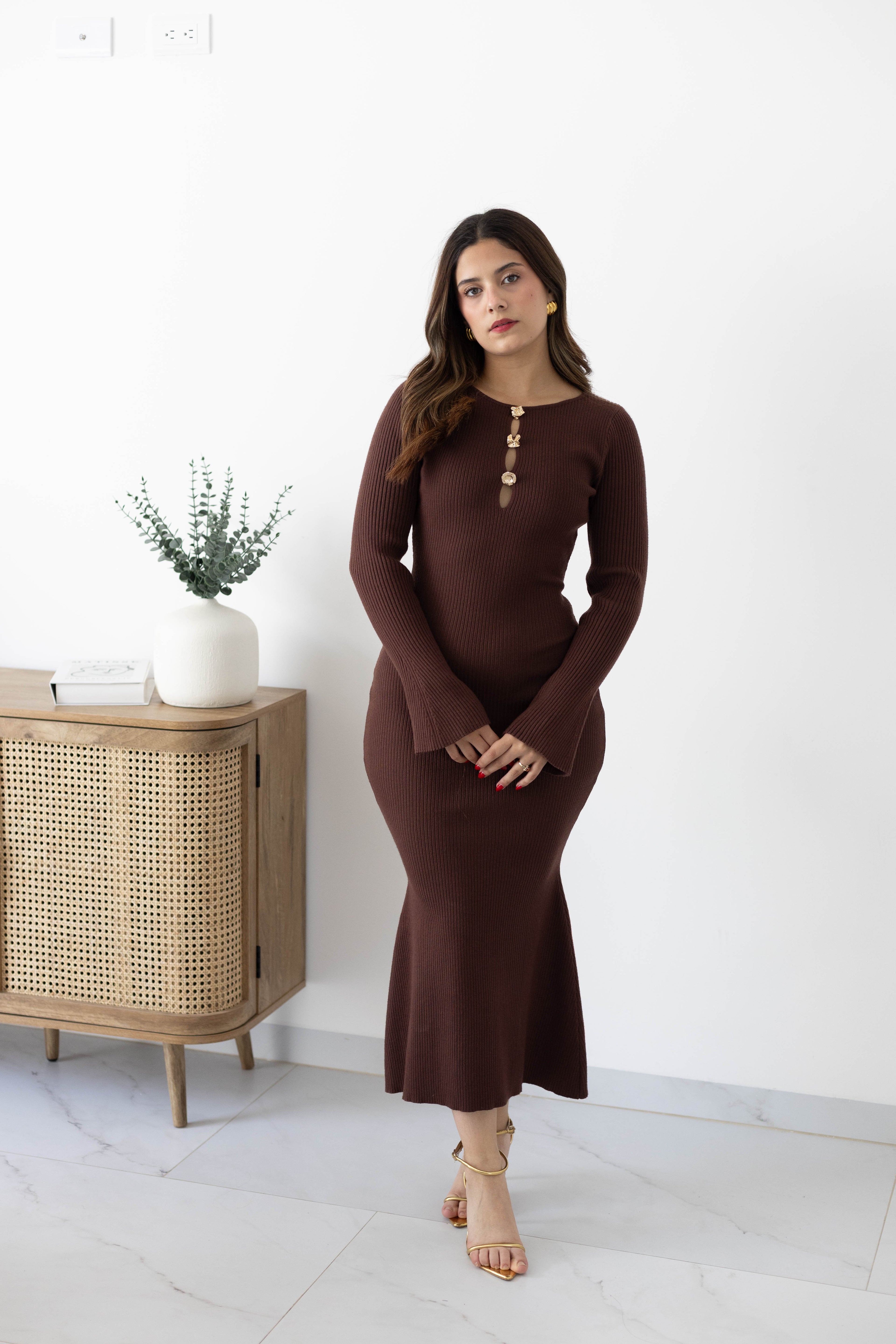 Vestido largo tejido