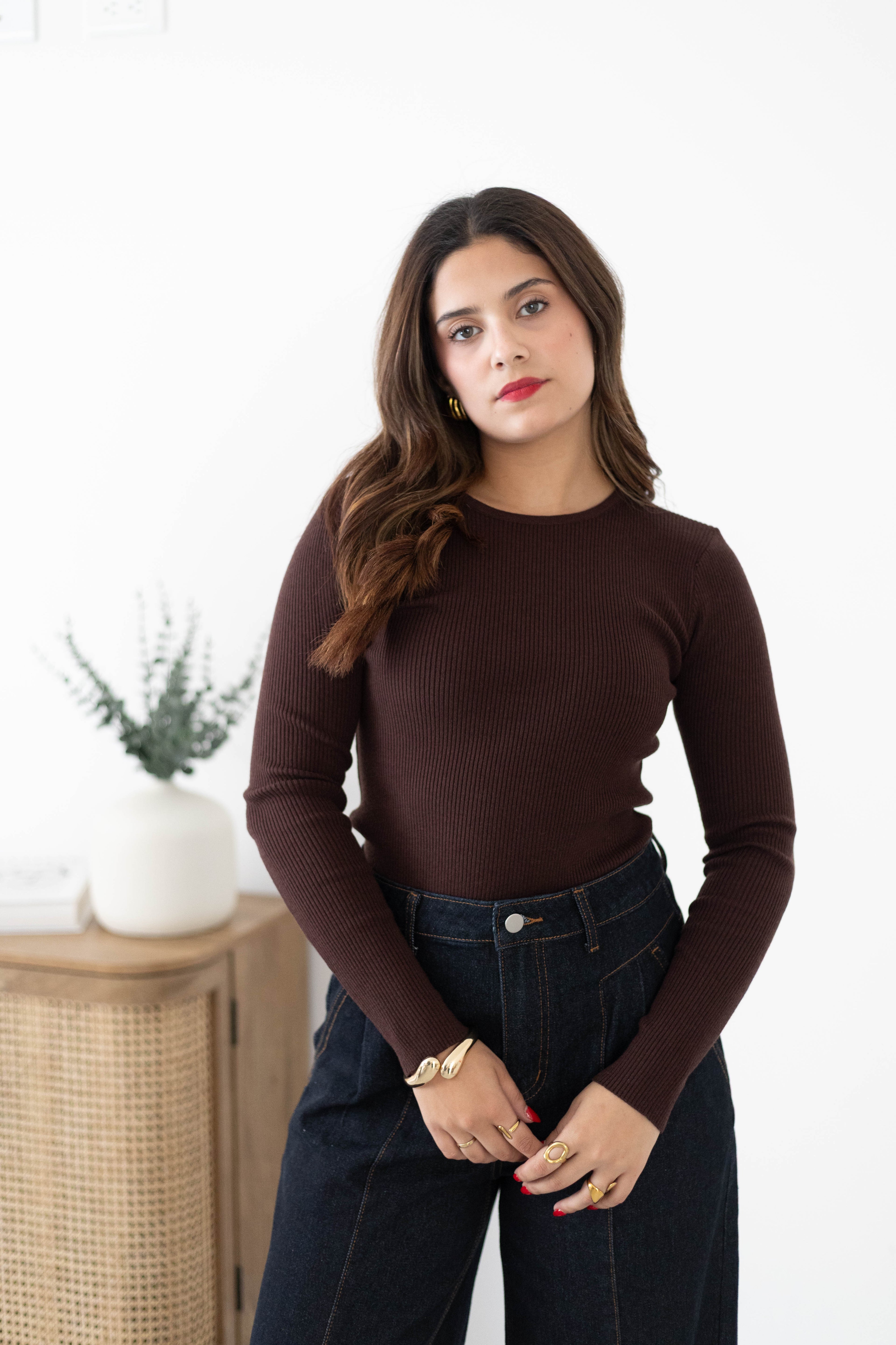 Suéter básico sin cuello