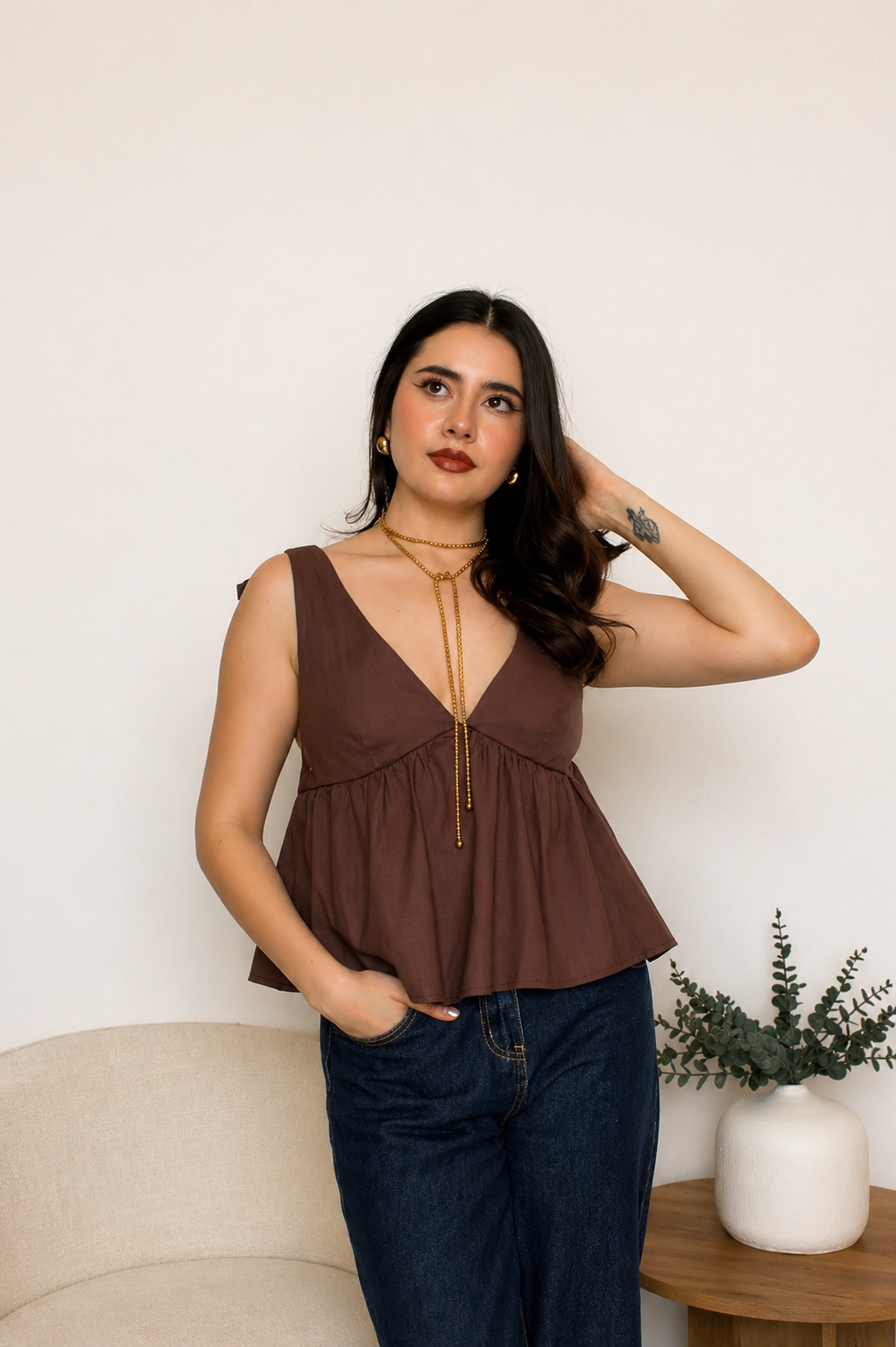 Blusa café
