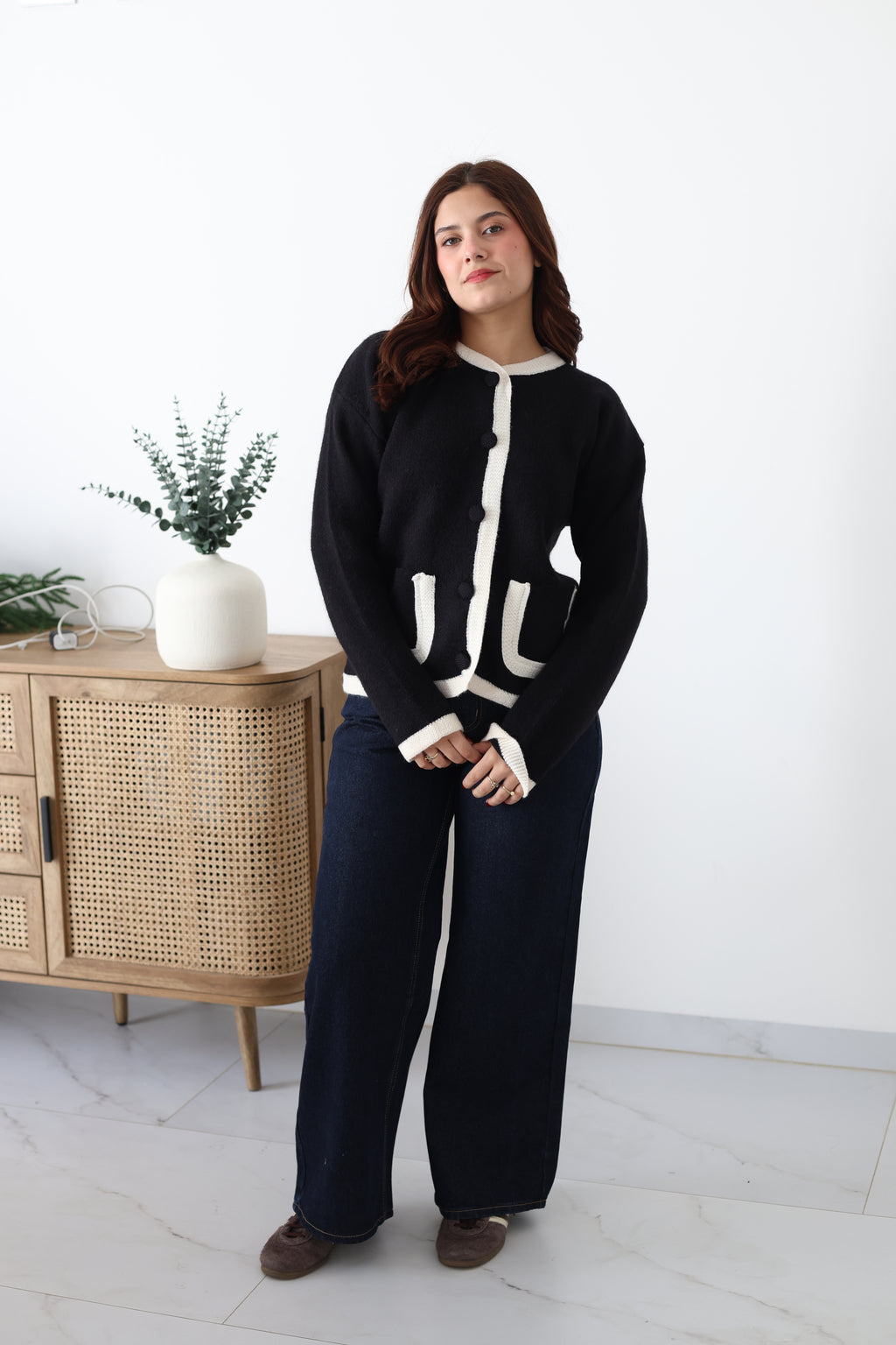 Suéter tejido de botones