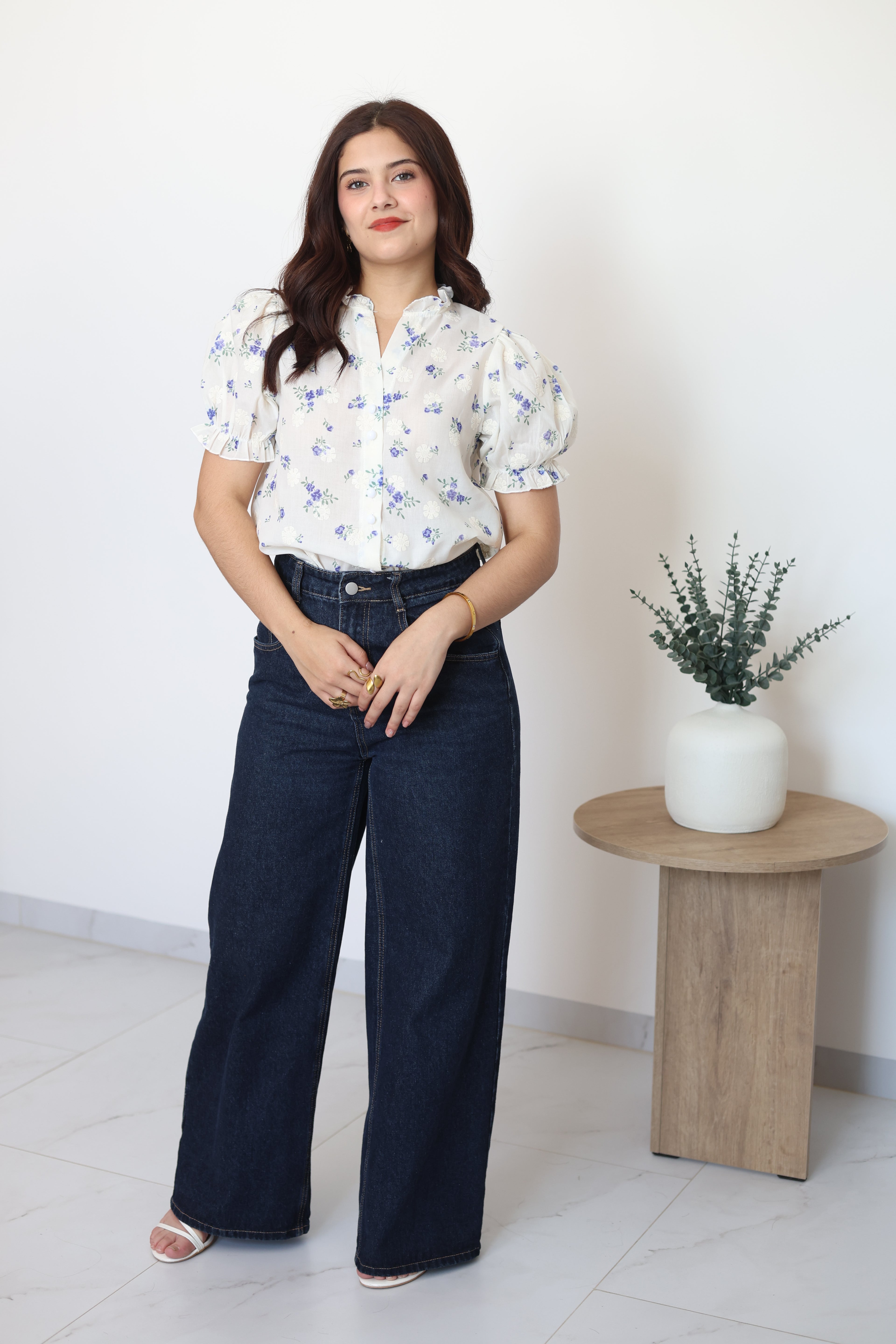 Blusa bordada azul