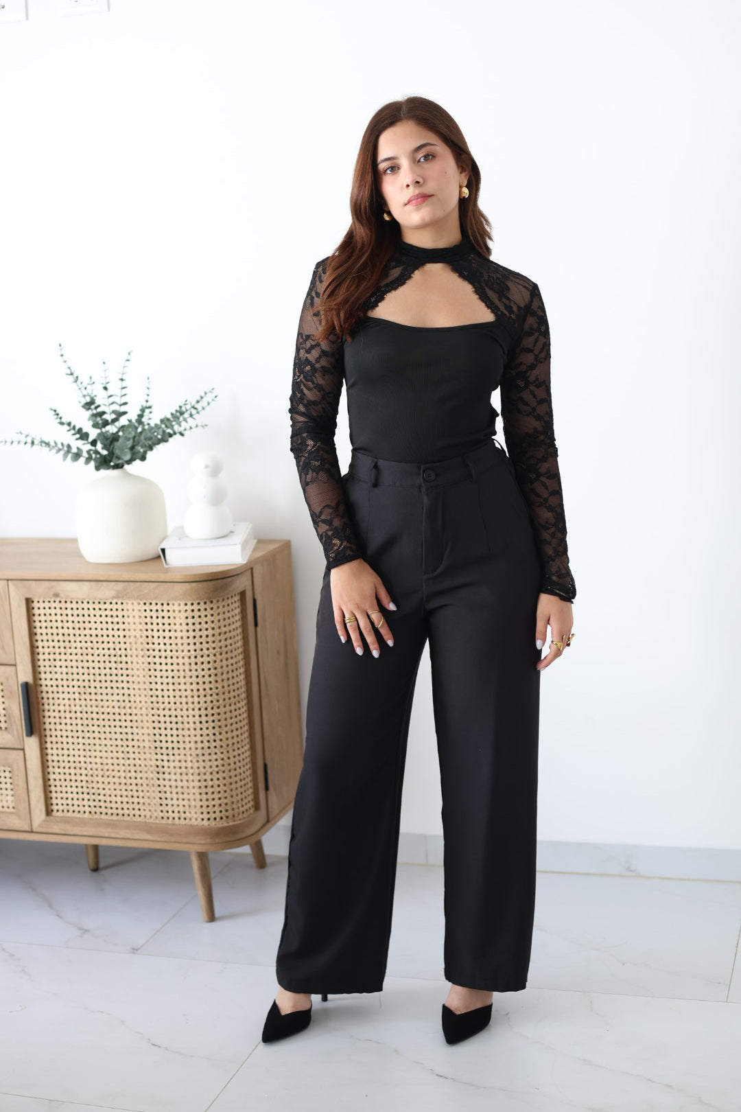 Blusa detalles encaje