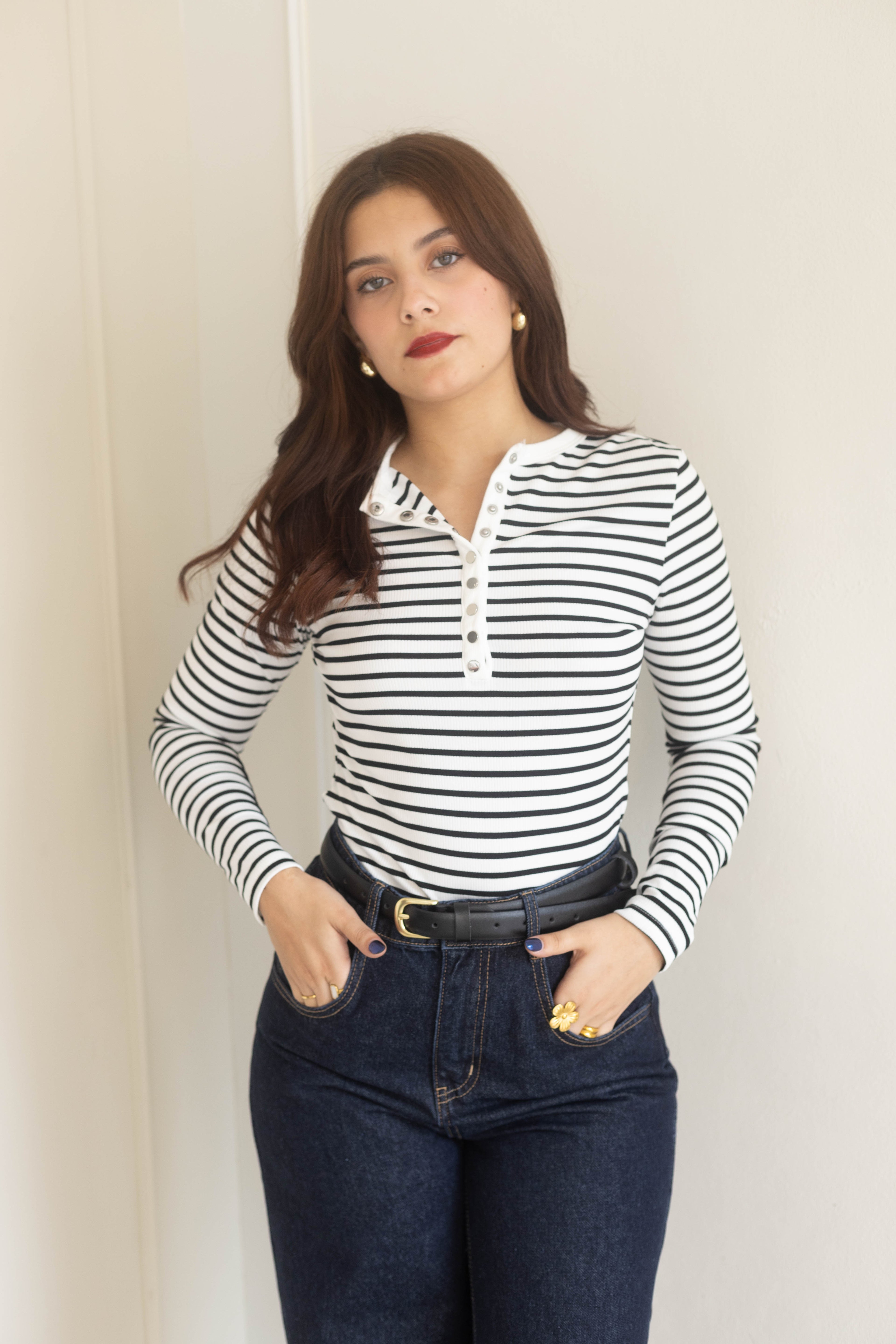 Blusa de rayas manga larga